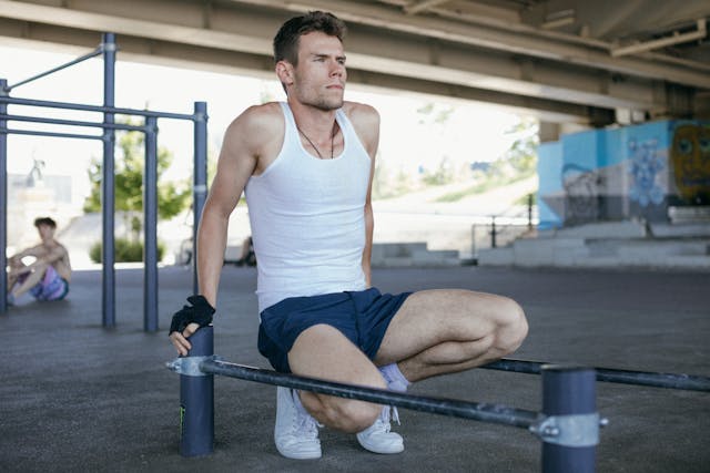 Muscular arm lifting weight