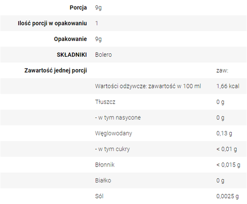 Bolero ze stewią Banan 1kcal mix na 1,5l
