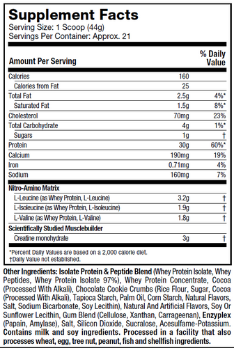 Muscletech Nitrotech 1800g Cookies Cream