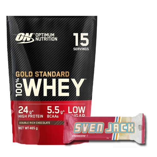 ON 100% Whey Gold 450g + Baton SvenJack 65g GRATIS