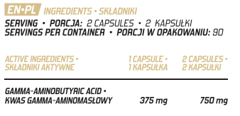 Evolite Nutrition GABA 375mg 180 Vege kapsułek