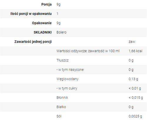 Bolero ze stewią Jagody Acai 1kcal mix na 1,5l