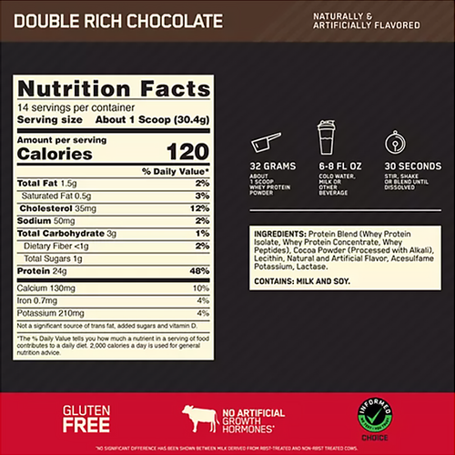 Optimum Nutrition 100% Whey Gold 2270g Double Rich Chocolate