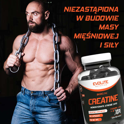 Evolite Creatine Xtreme 60 kapsułek + ON Nutramino Proteinbar XL 82g GRATIS