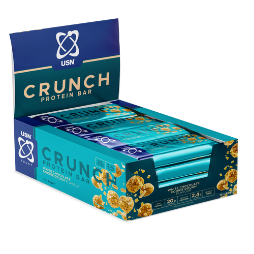 USN Trust Crunch Protein Bar 60g White Chocolate Cookie Dough BOX (12 sztuk)