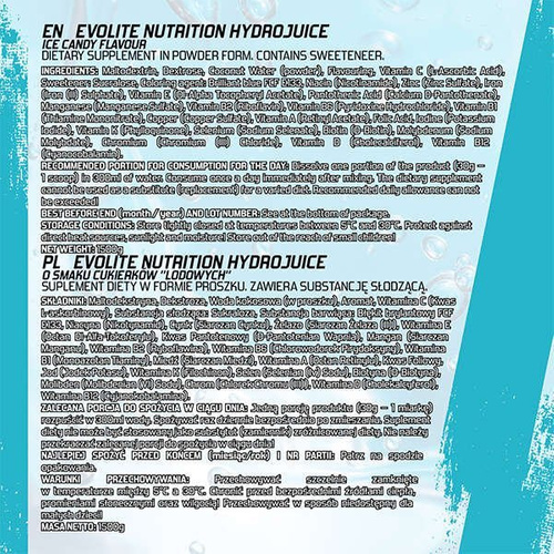 Evolite Nutrition HydroJuice 600g
