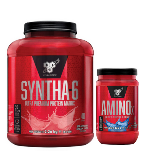 BSN Syntha 6 2270g Strawberry Cream Swirl + BSN Amino X 435g