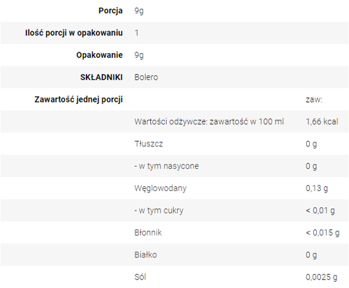 Bolero ze stewią Multivitamina 1kcal mix na 1,5l