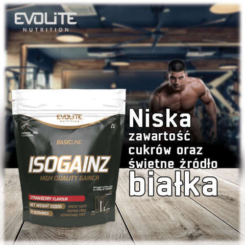 Evolite IsoGainz 1000g Strawberry USZKODZONY