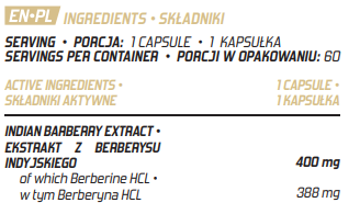 Evolite Nutrition Berberine HCL Standarized 97% 60 Vege kapsułek
