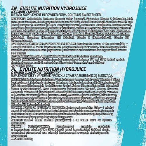 Evolite Nutrition HydroJuice 600g Ice Candy