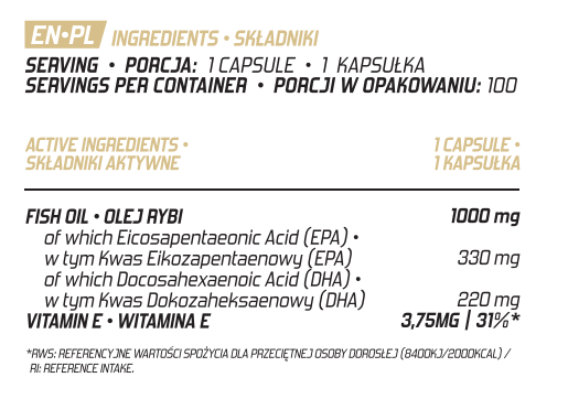 Evolite Omega 3 330EPA/220DHA 100 Softgels