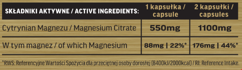 Immune-Labs Cytrynian Magnezu 120 kapsułek