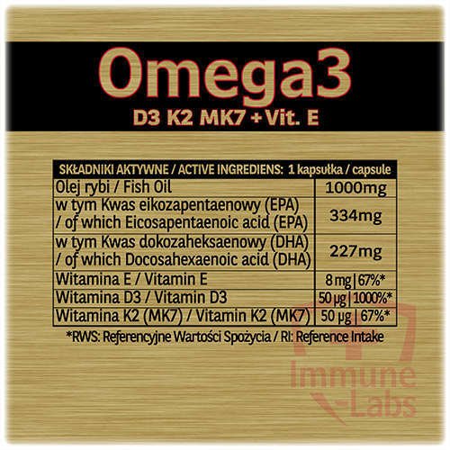 Immune-Labs Omega 3 D3+K2+E 60 kapsułek