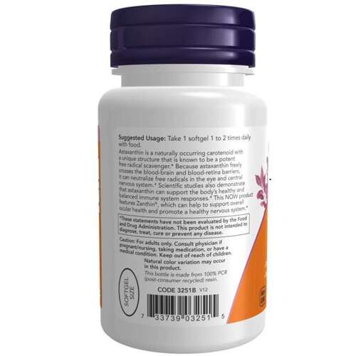 Now Foods Astaxanthin 4mg 60 veggie softgels