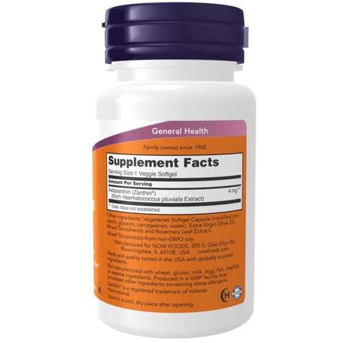 Now Foods Astaxanthin 4mg 60 veggie softgels