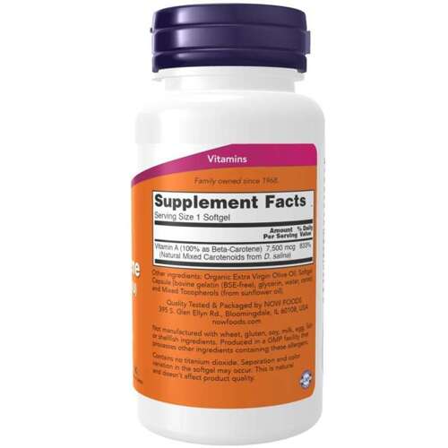 Now Foods Beta Carotene 25000IU 90 softgels