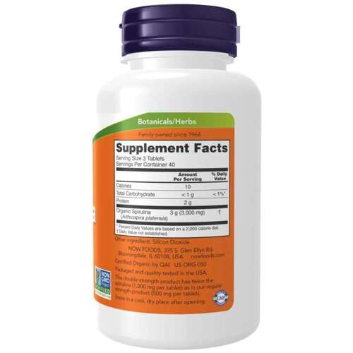 Now Foods Spirullina Organic 1000mg 120tabs