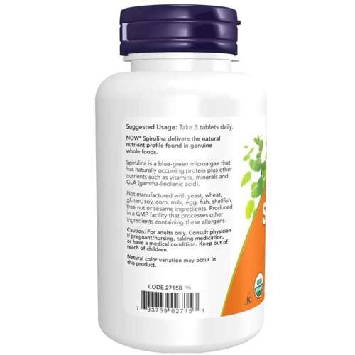 Now Foods Spirullina Organic 1000mg 120tabs