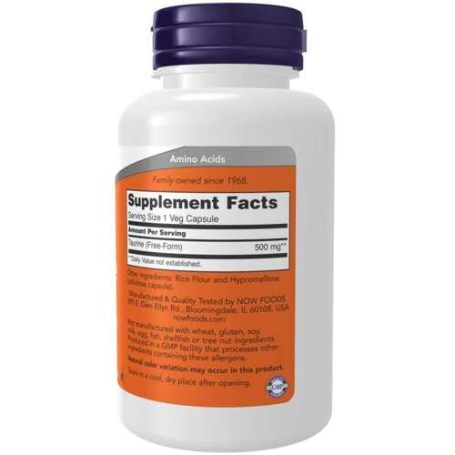 Now Foods Taurine 500mg 100caps