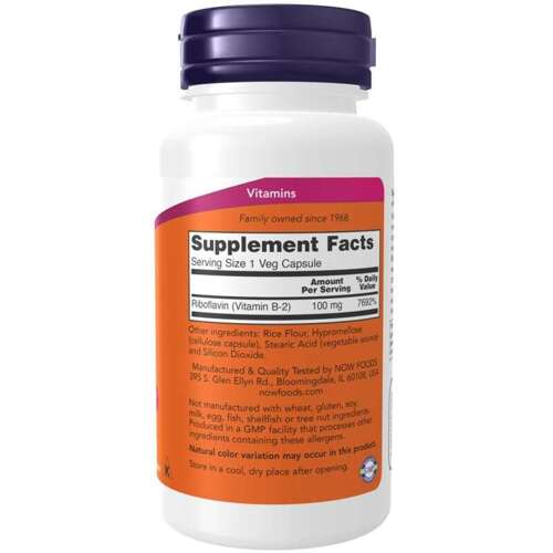 Now Foods Vitamin B-2 Riboflavin 100mg 100caps