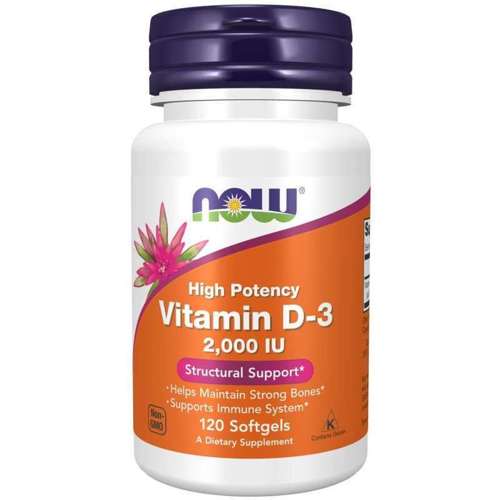 Now Foods Witamina D3 2000IU 120 softgels