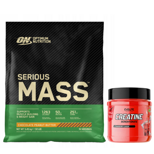 ON Serious Mass 5450g + Evolite Nutrition Creatine Monohydrate 300g 